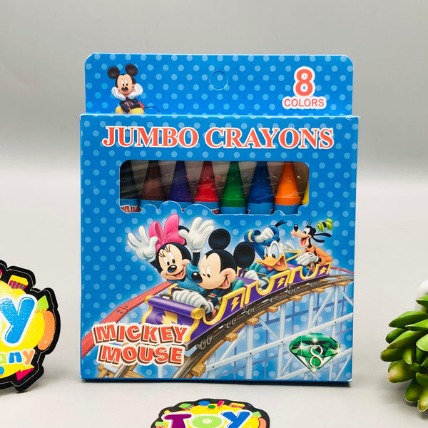 8Pcs Jumbo Mickey Mouse Themed Color Crayons