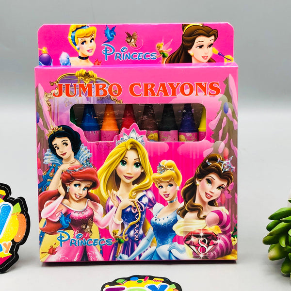 8Pcs Jumbo Princess Themed Color Crayons