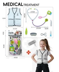 8Pcs Kids Pretend Play Medical Kit With Apron