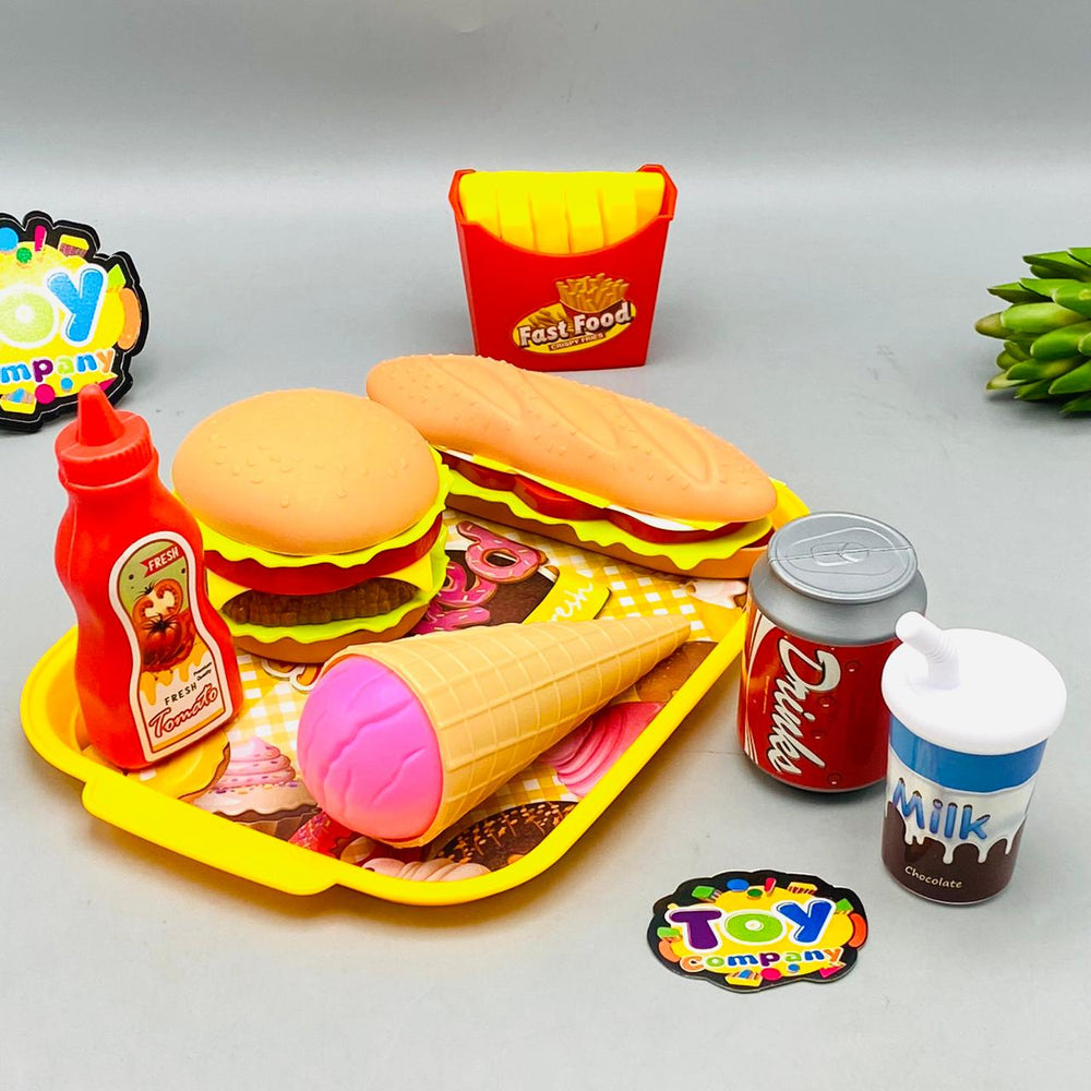 8Pcs Pretend Play Fast Food Cutting Set