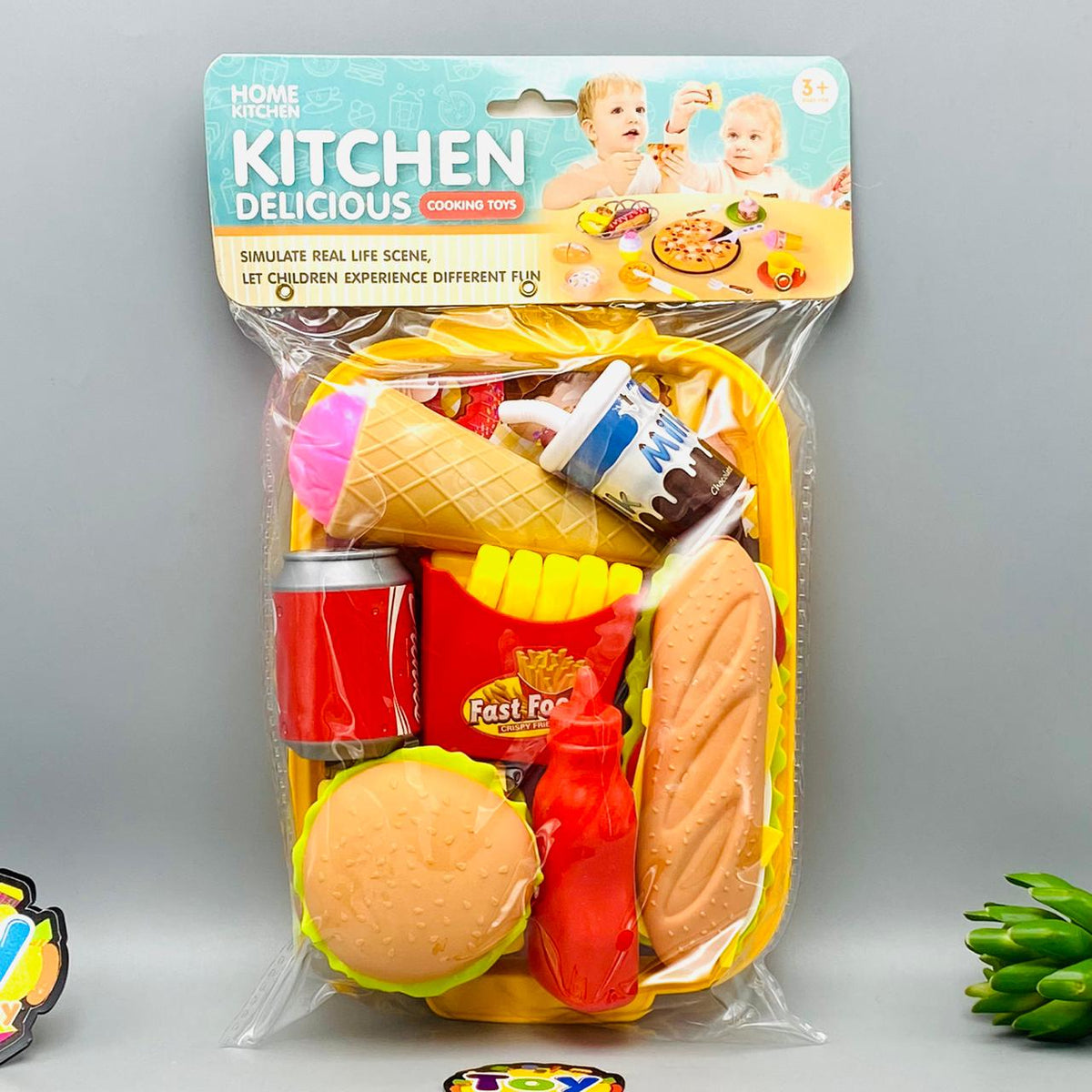 8Pcs Pretend Play Fast Food Cutting Set