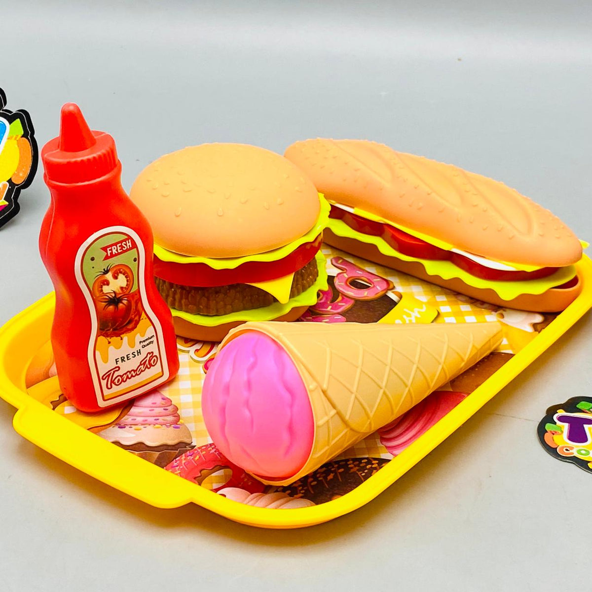 8Pcs Pretend Play Fast Food Cutting Set