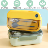 1100ml Premium Plastic Lunch Box With Spoon & Fork