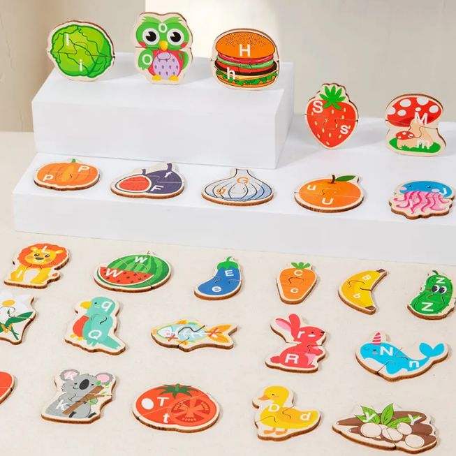 Wooden Montessori Alphabet Learning Puzzle Game