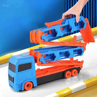 2in1 Kids Ejection Foldable Truck Track Set - 6Pcs Cars