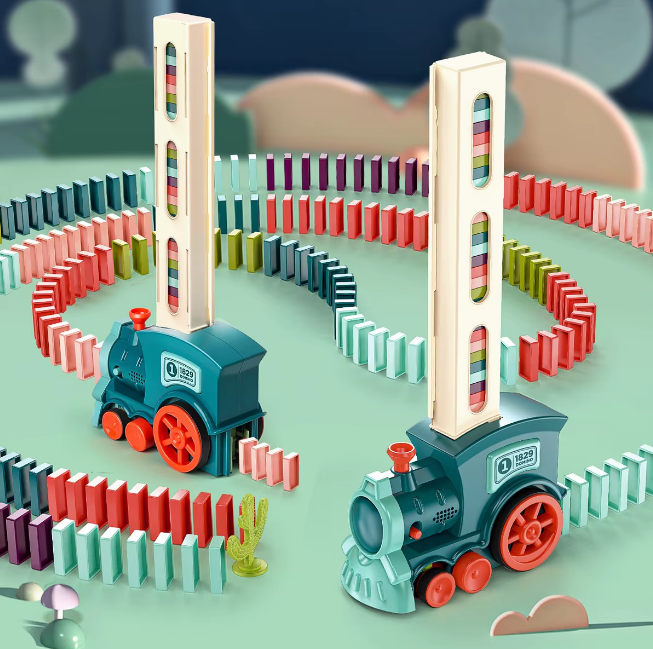 Electric Automatic Laying Domino Train With Light & Sound