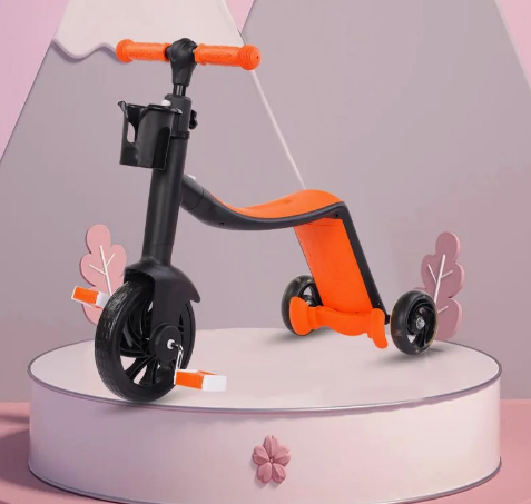 2in1 Kids Scooter & Convertible Tricycle - Orange