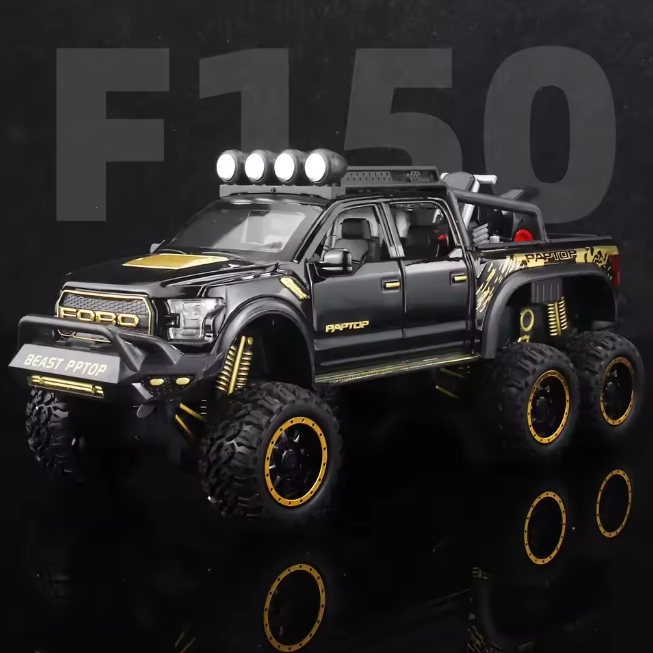 1:28 Diecast Ford Beast Raptor F150 Model With Bike