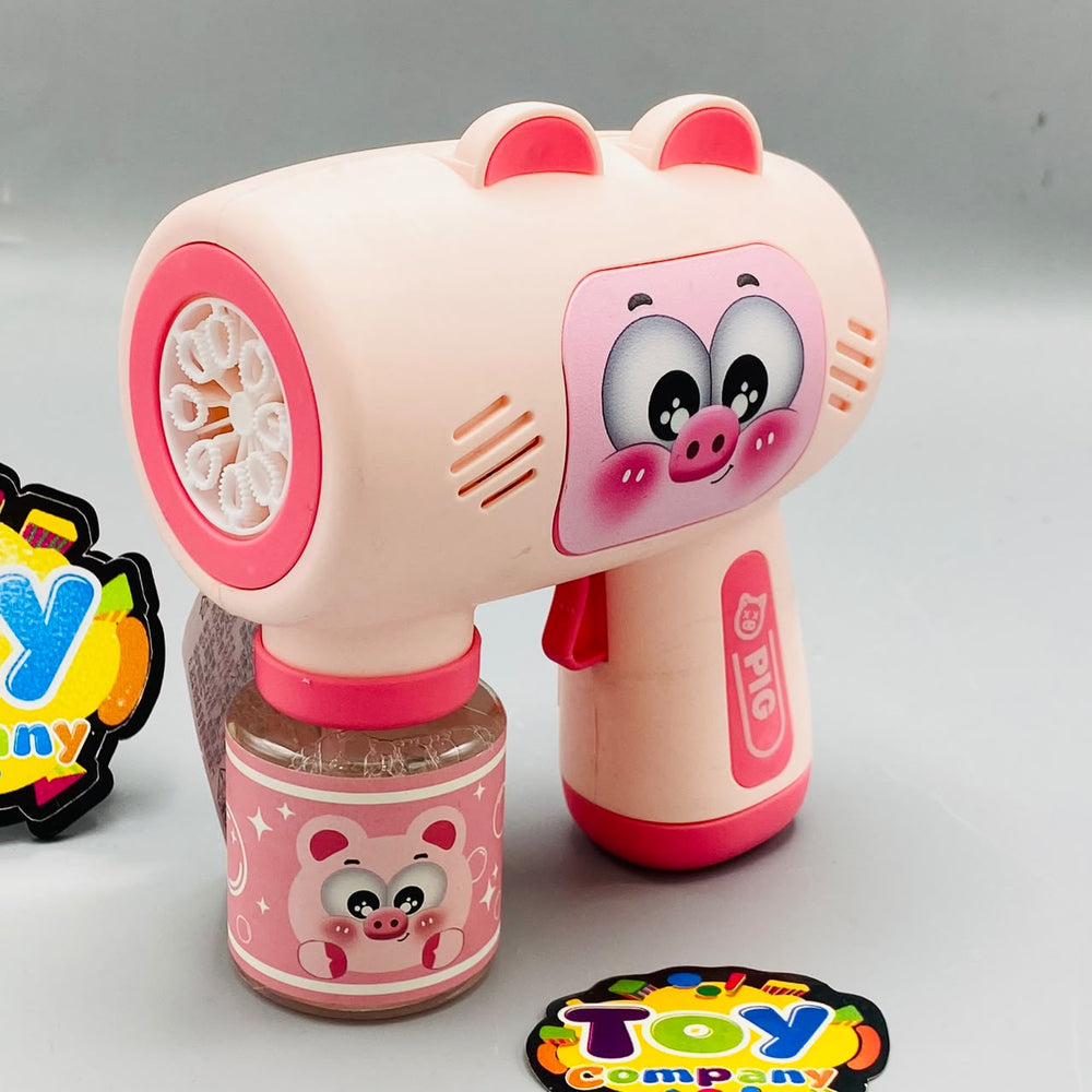 8 Holes Pig Mini Colorful Bubble Gun 