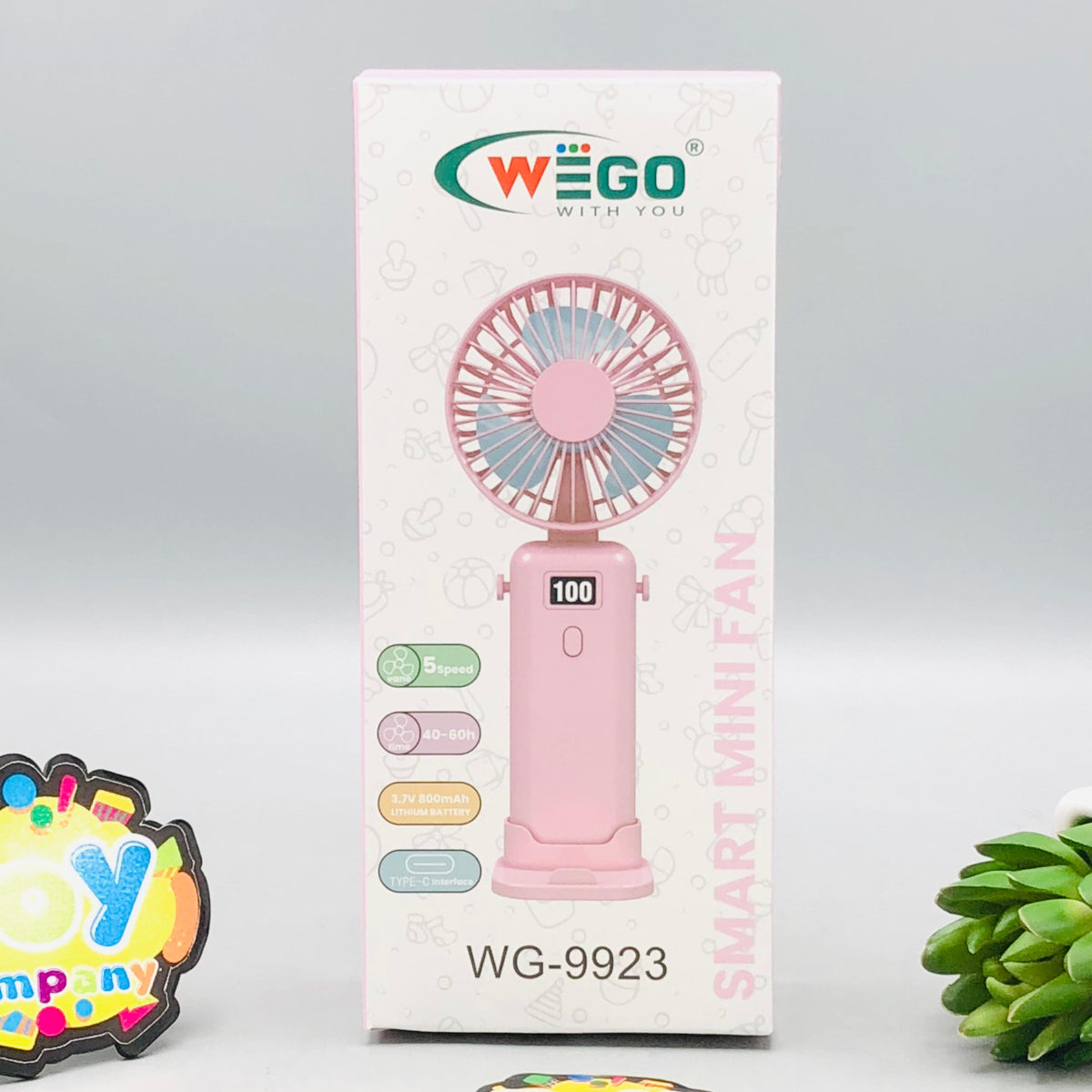8" Rechargeable Foldable Head Digital Display Fan