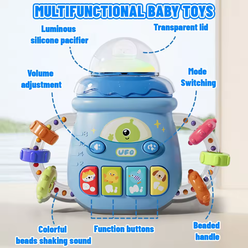 Baby Mini Cartoon Musical Bottle With Lights