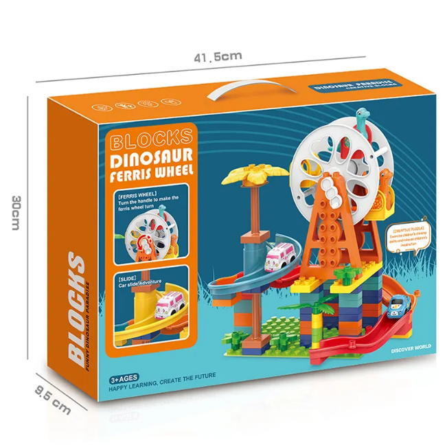 82Pcs DIY Manual Dinosaur Ferris Wheel Building Blocks
