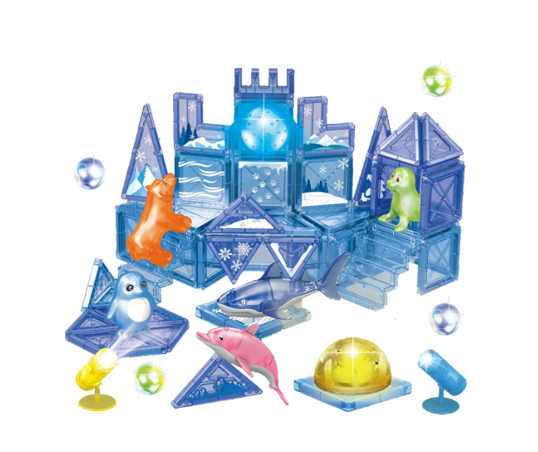 62Pcs DIY Magnetic Marine Animal Tiles Building Blocks