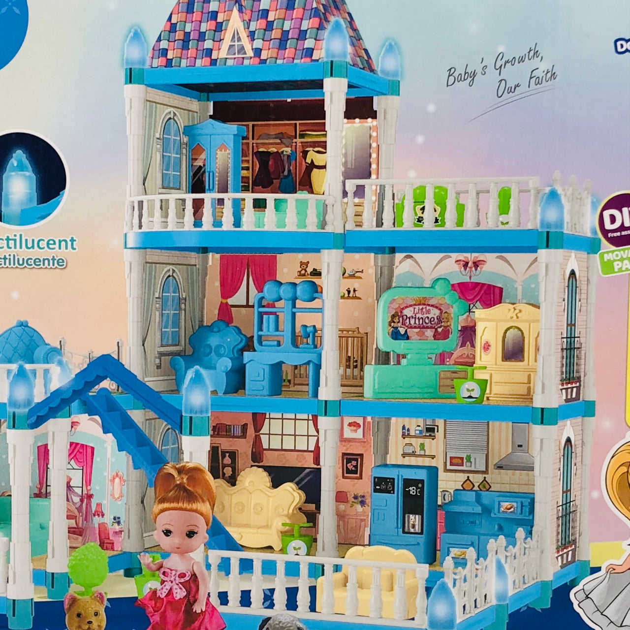 192Pcs DIY  Dream Villa Luxury Doll House