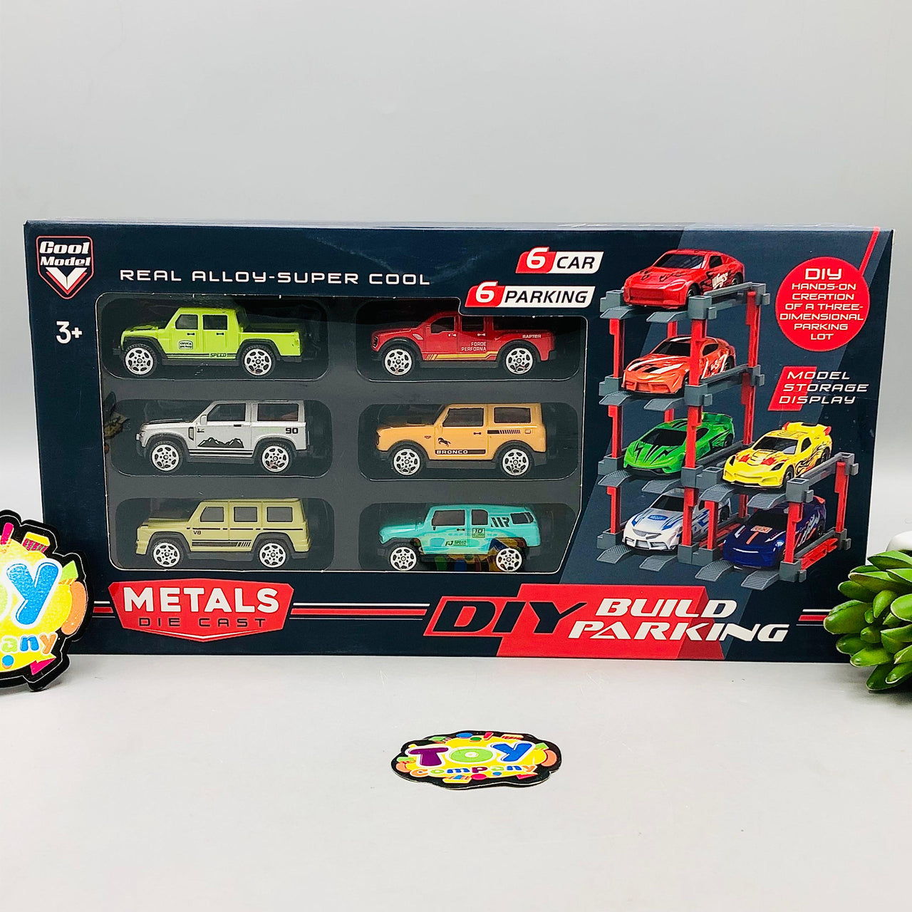DIY Parking Lot With 6Pcs Mini Alloy Cars