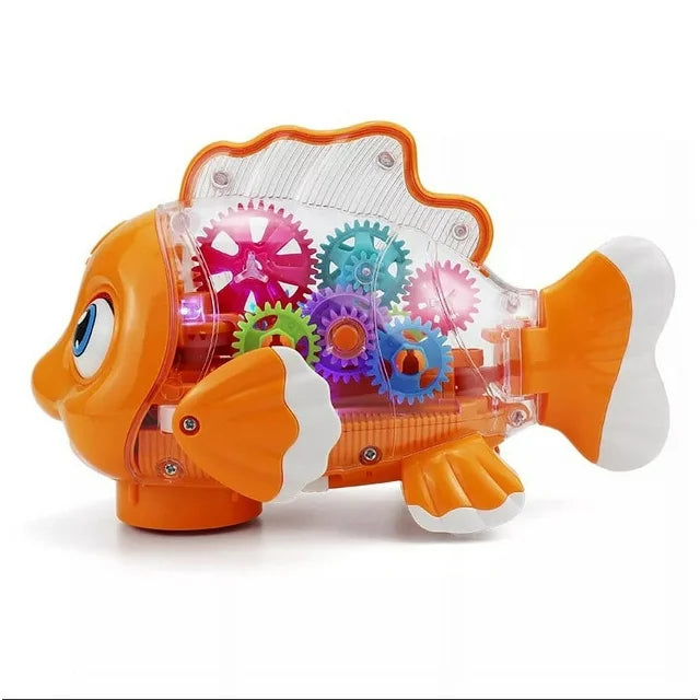 Electric Transparent Gear Fish With Light & Music