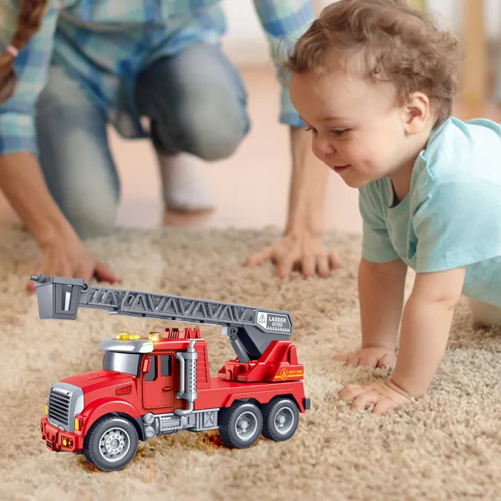 1Pc Inertial Power Fire Engine Vehicle - Assortment
