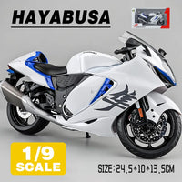 1:9 Diecast Suzuki Hayabusa Model Bike - White
