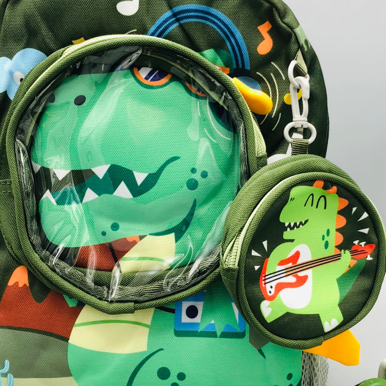 Dinosaur Themed Kids School Bag With Pouch