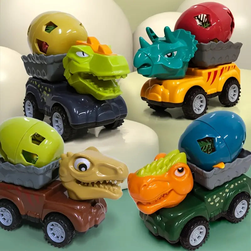 Inertial Mysterious Egg Dinosaur Car Toy - 4Pcs