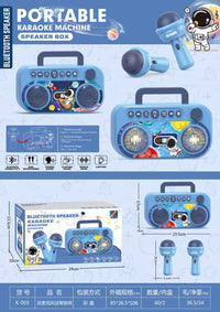 Space Themed Bluetooth Karaoke Speaker With Dual Mic