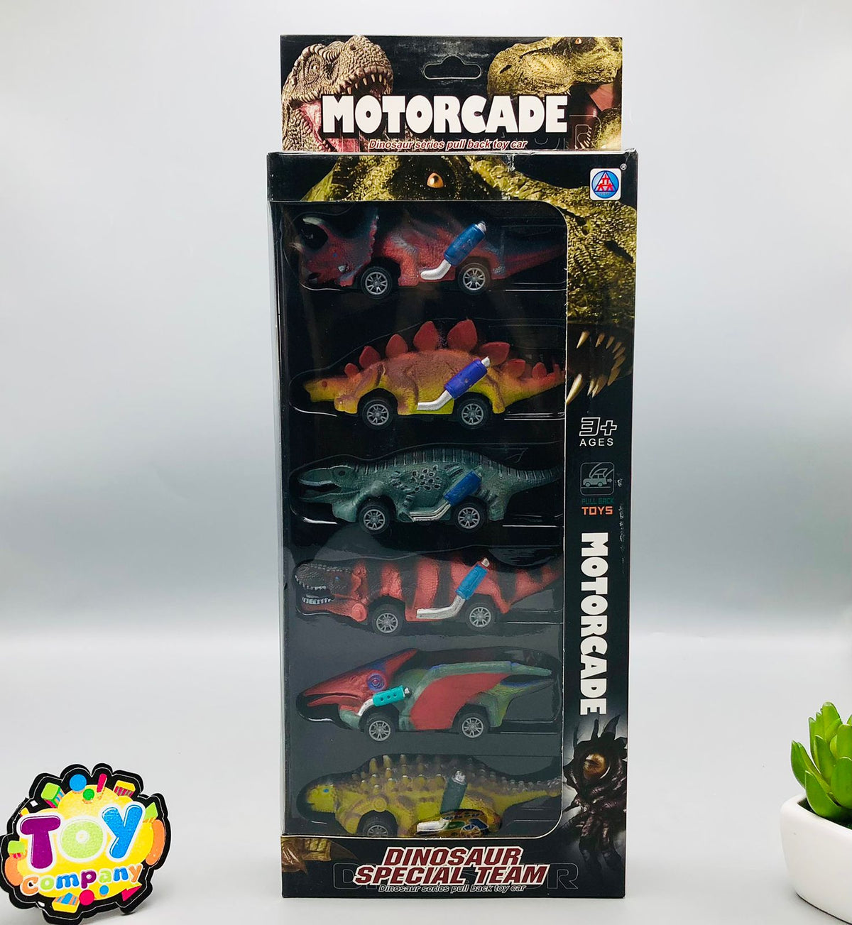 Pullback Mini Dinosaur Car Team Set - 6Pcs