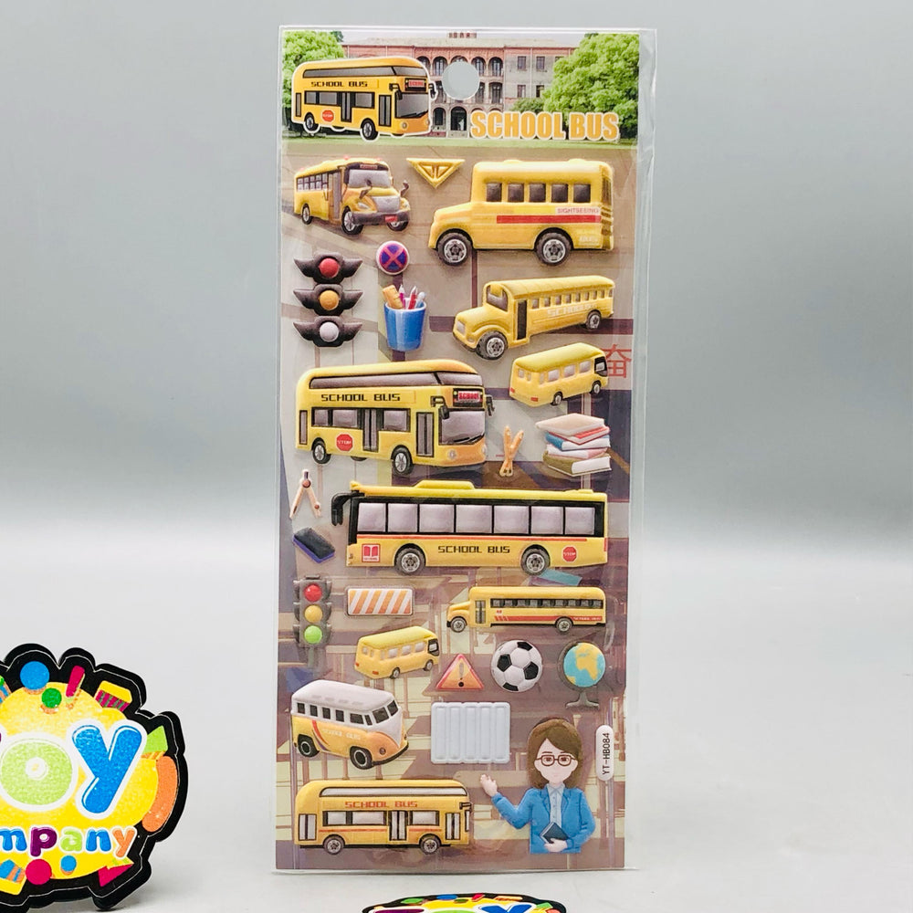 3D School Bus Themed Sticker - 1Pc