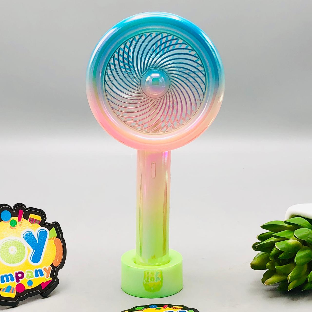 Rechargeable Colorful Desktop Fan With Lights