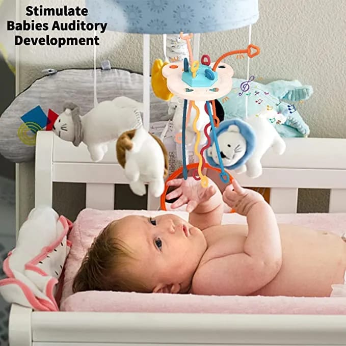 3in1 Silicon Funny Teether & Puller Toy