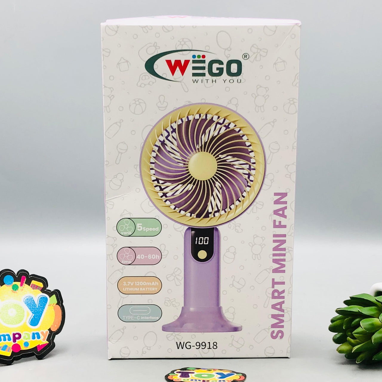 9.5" Rechargeable 5 Wind Speed Digital Display Cooling Fan