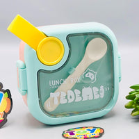 750ml Plastic Lunch Box With Food Scissor & Spoon - Pink