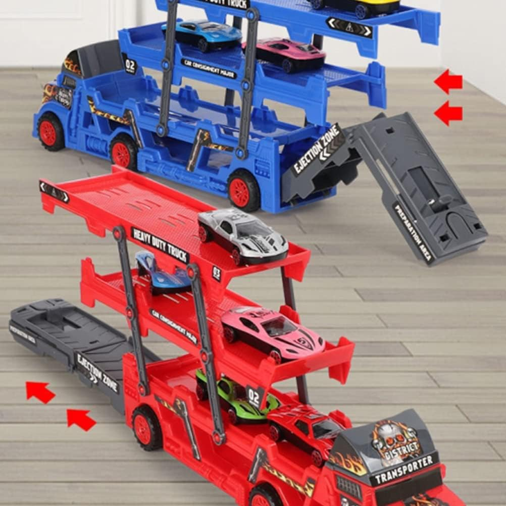 ABS Mini Car Launcher Truck With 8Pcs Alloy Cars
