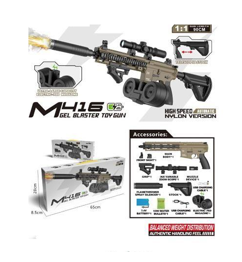 90cm Electric M416 Gel Blaster Shooting Gun - Nylon Version