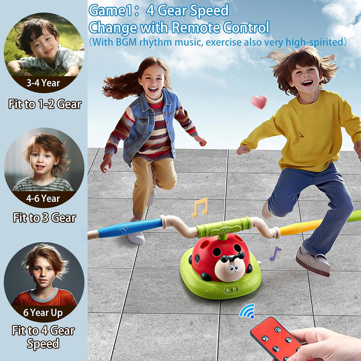 3in1 Multi-function RC Ladybug Exercise & Games Set