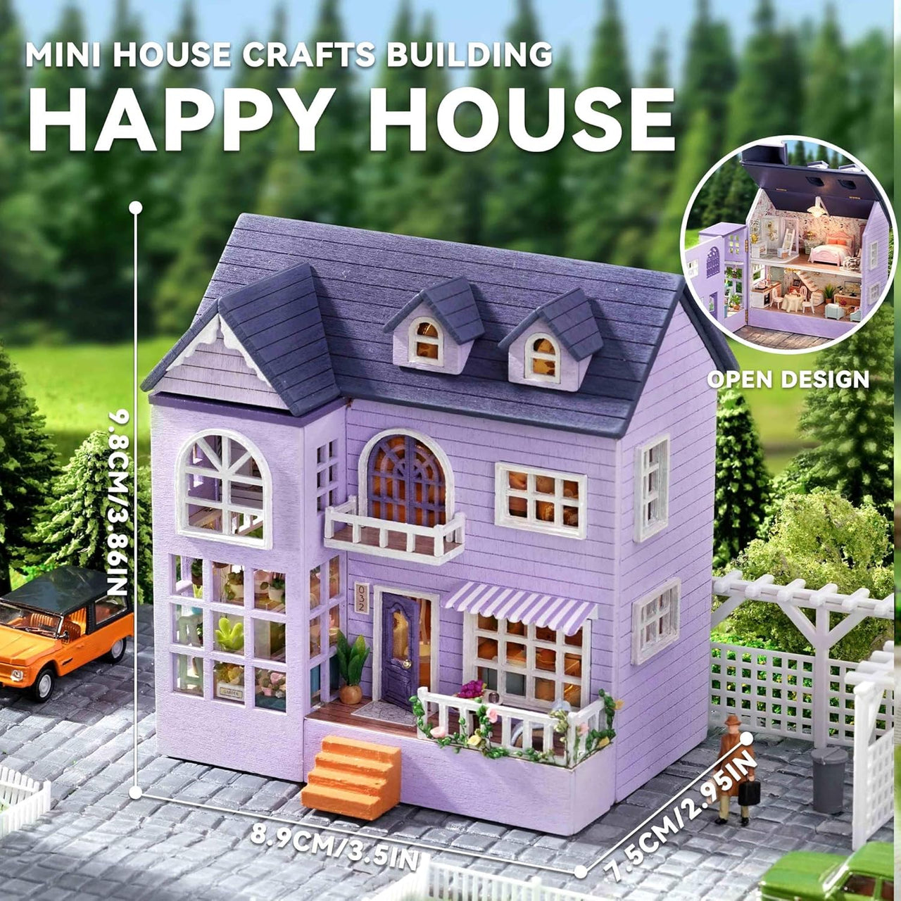 DIY Miniature Happy House With LED Lights