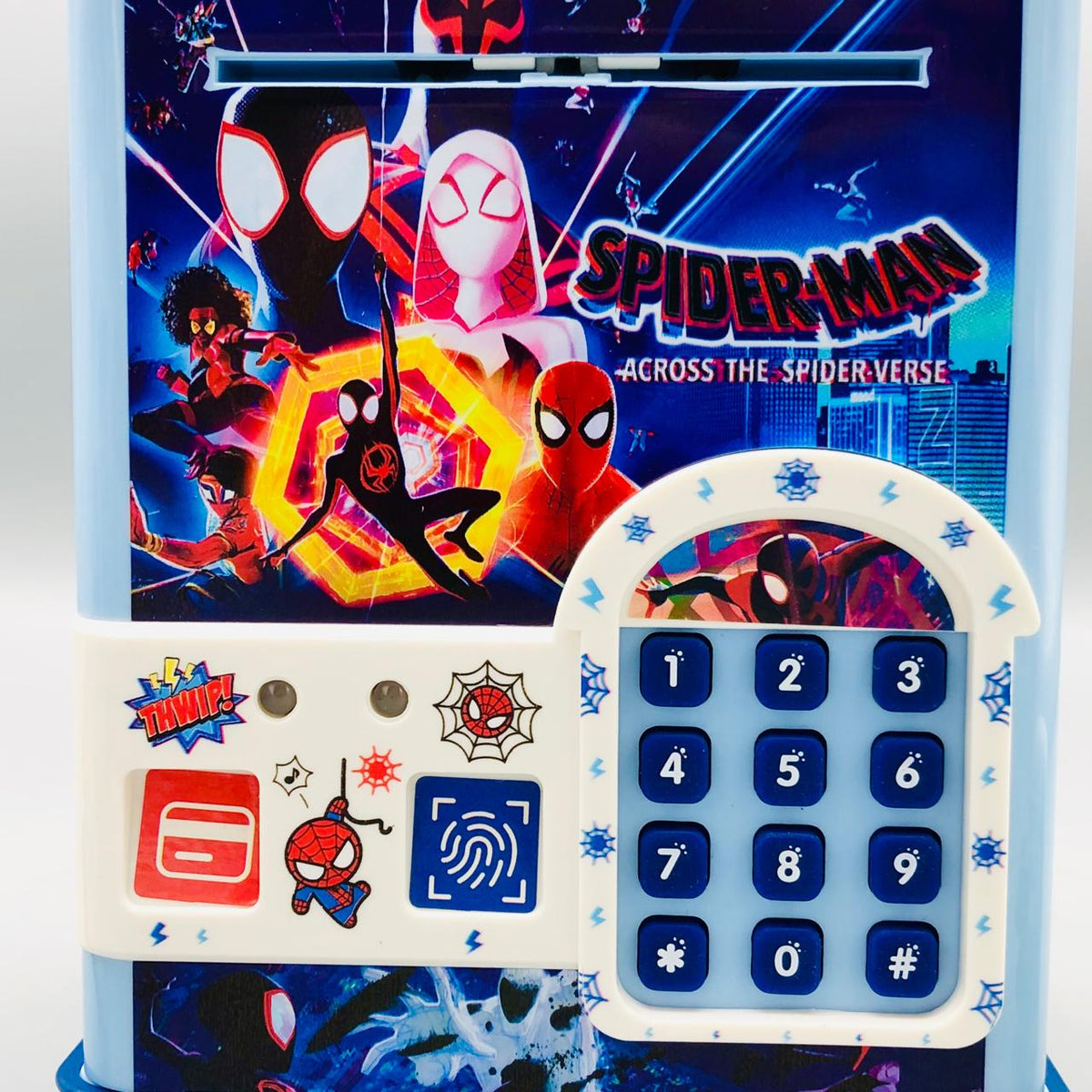 Spiderman Fingerprint & Swipe Card Unlock Piggy Bank