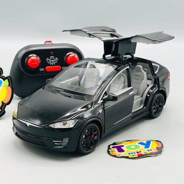 1:22 RC Diecast Tesla X Model Car With Smoke