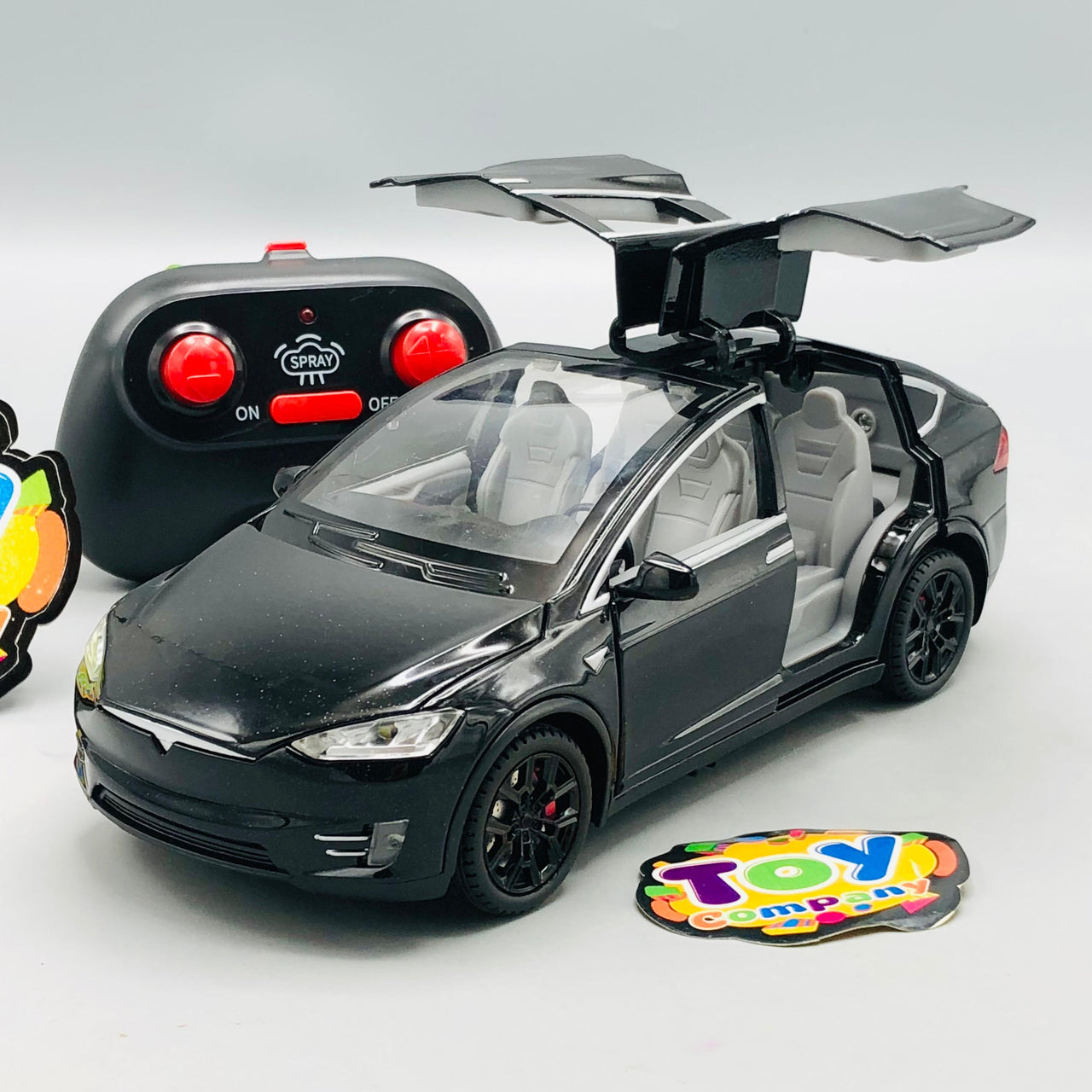 1:22 RC Diecast Tesla X Model Car With Smoke