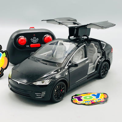 1:22 RC Diecast Tesla X Model Car With Smoke