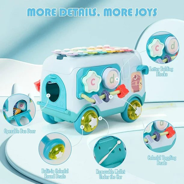 Sobebear Baby Musical Xylophone & Puzzle Bus