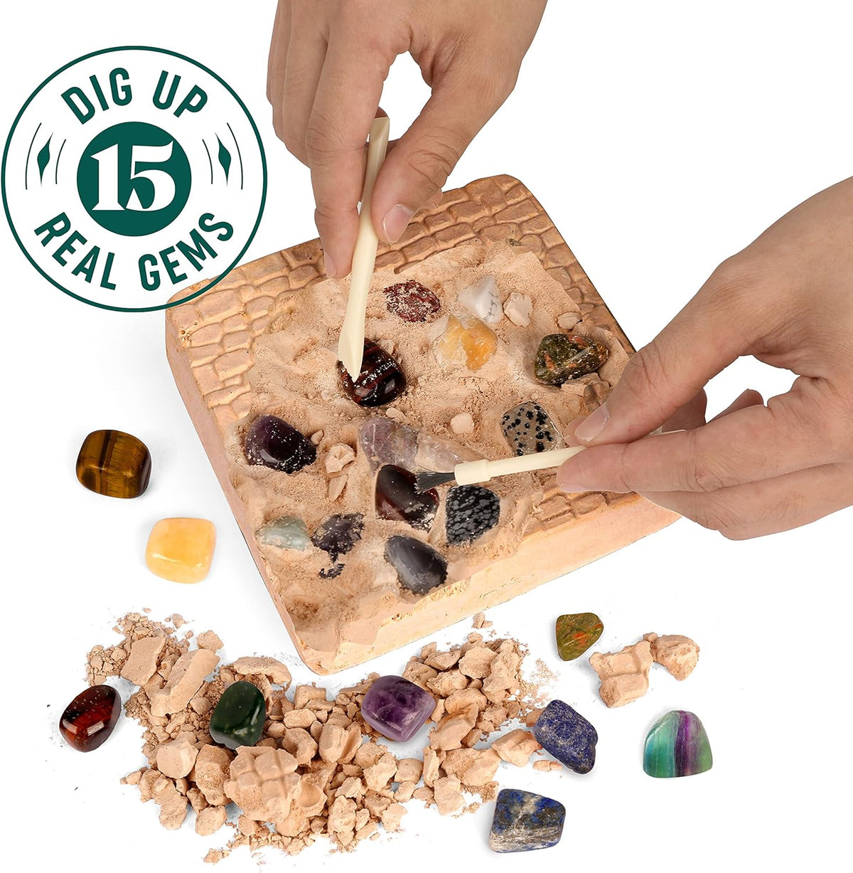 Genuine Mega Gemstone Dig Kit - Dig-up 15 Gems
