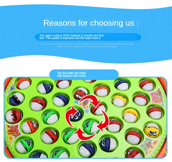 Electric 5 Players Musical Fishing Game With 45 Fish