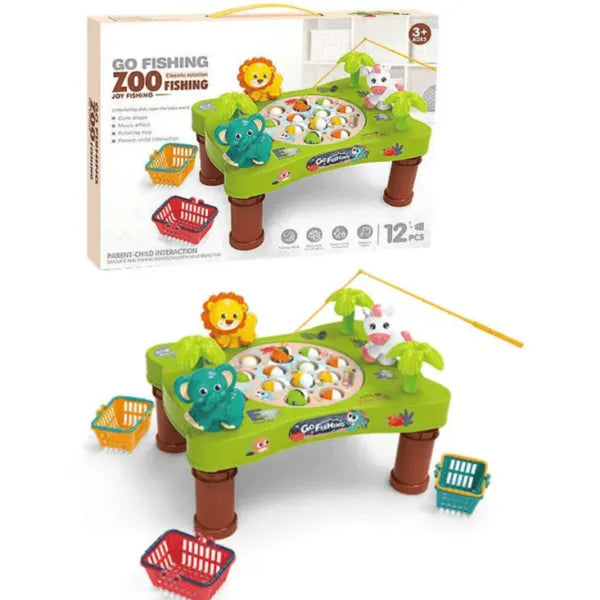 Electric Rotation Musical Zoo Fishing Game - Green