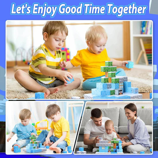 92Pcs 3D Magnetic Cube Construction World Blocks