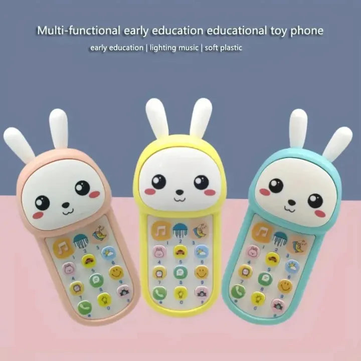 Kids Rabbit Design Puzzle Mobile Phone With Lights