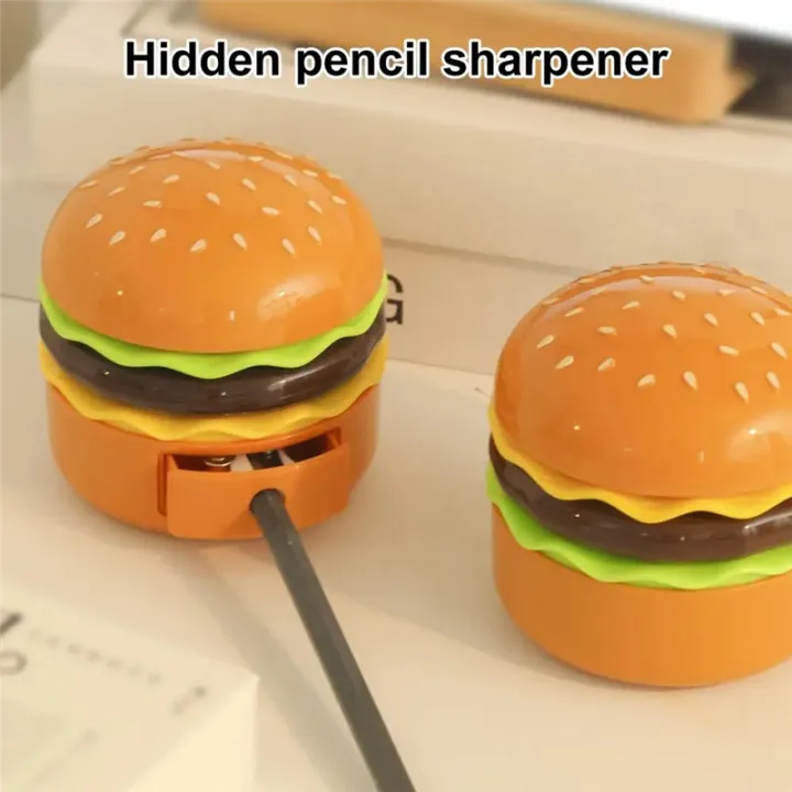 Rechargeable Cute Burger Table Lamp With Sharpener