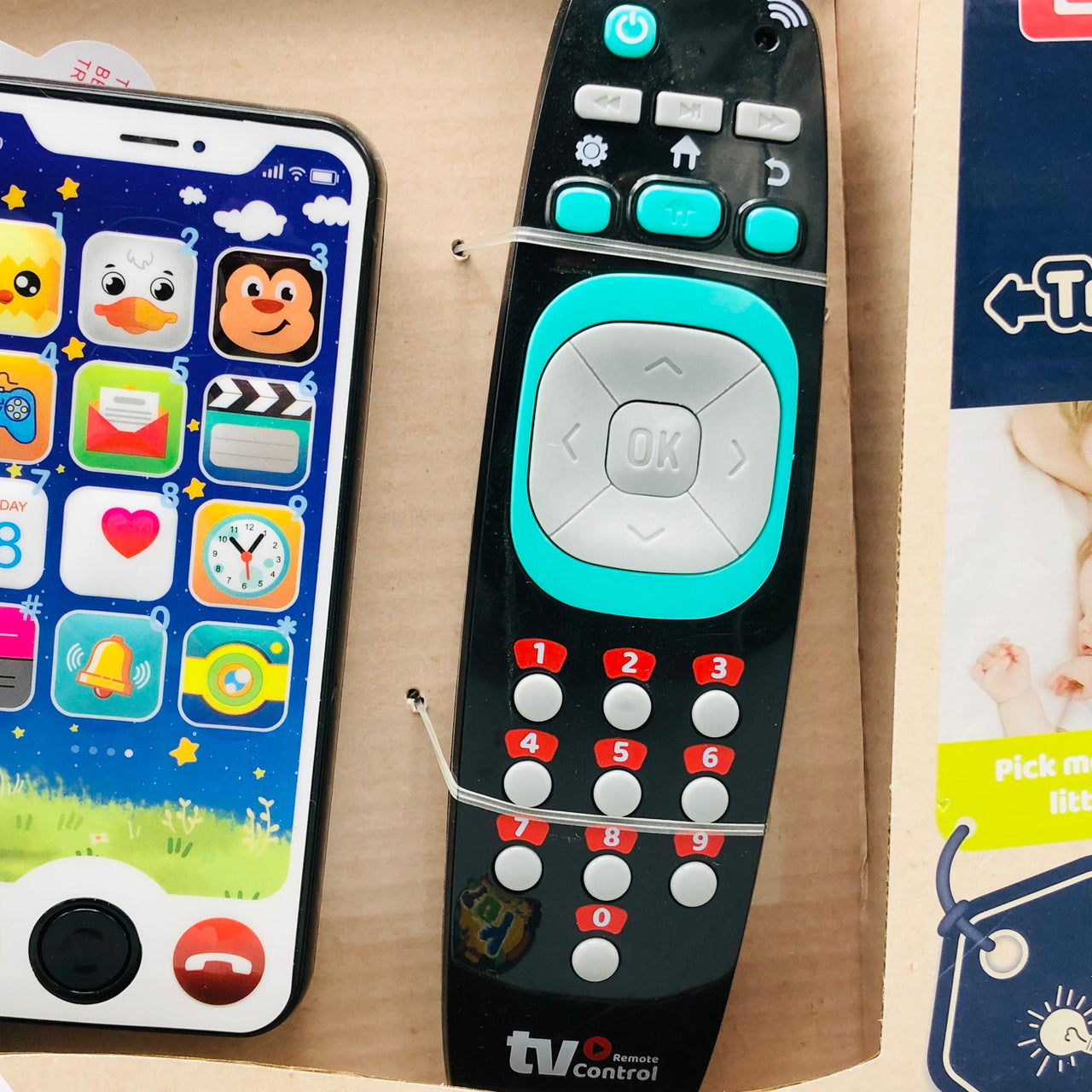 3Pcs Toddlers Musical Key Remote & Mobile Phone With Lights