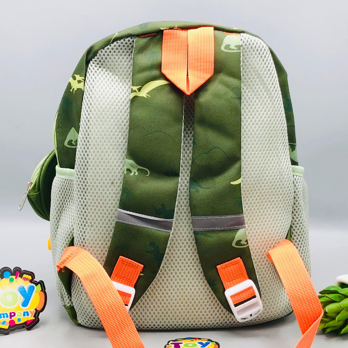 Dinosaur Themed Kids School Bag With Pouch