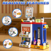 47Pcs Pretend Play Cash Register Super Market Toy