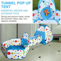 Thumbnail for 3in1 Foldable Tunnel Tent House - Blue